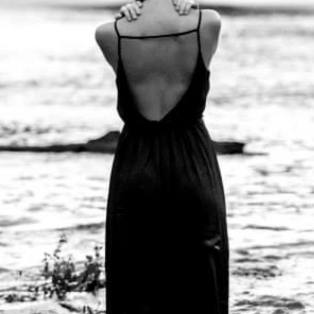 Black Open Back Maxi Dress